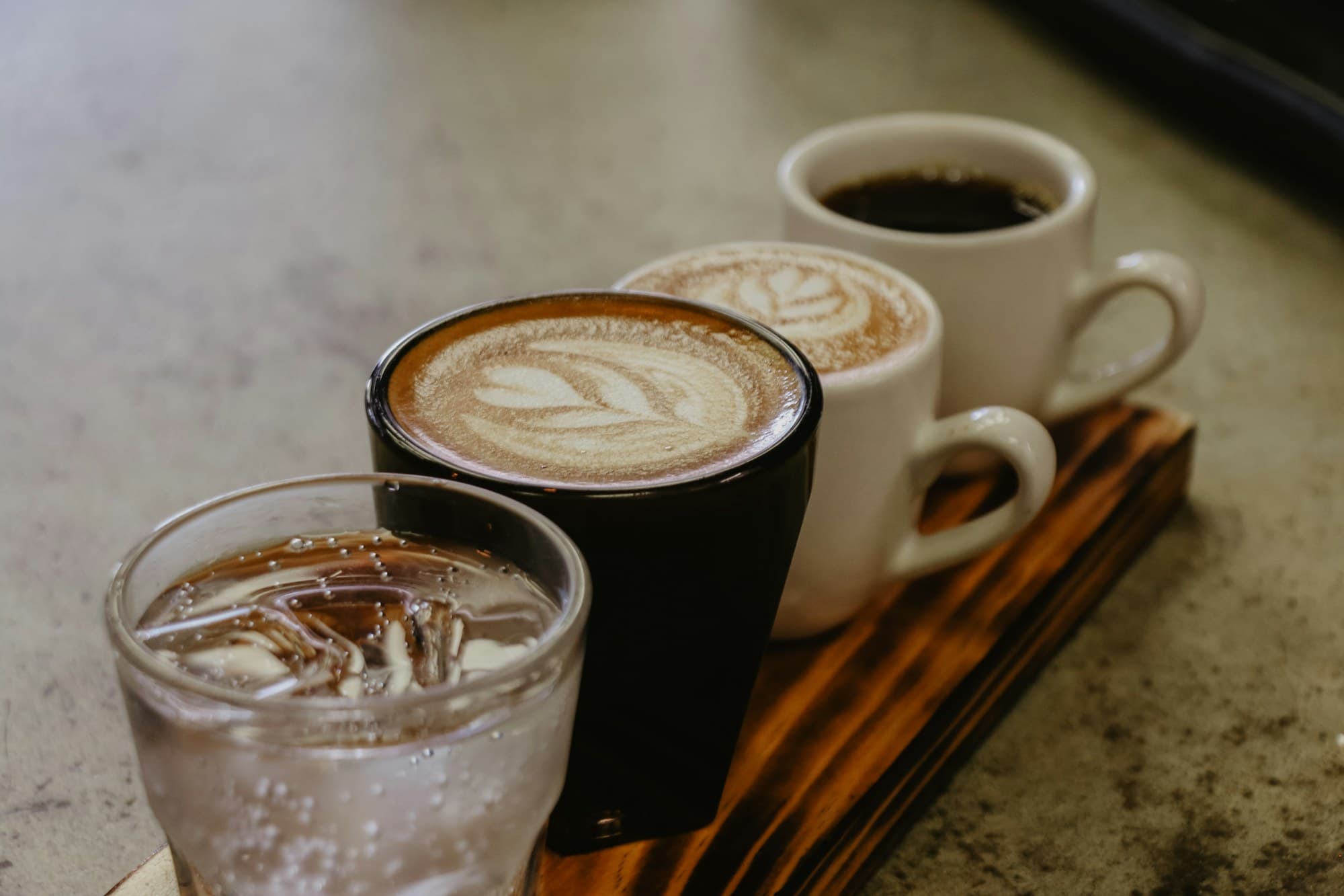 A coffee flight
